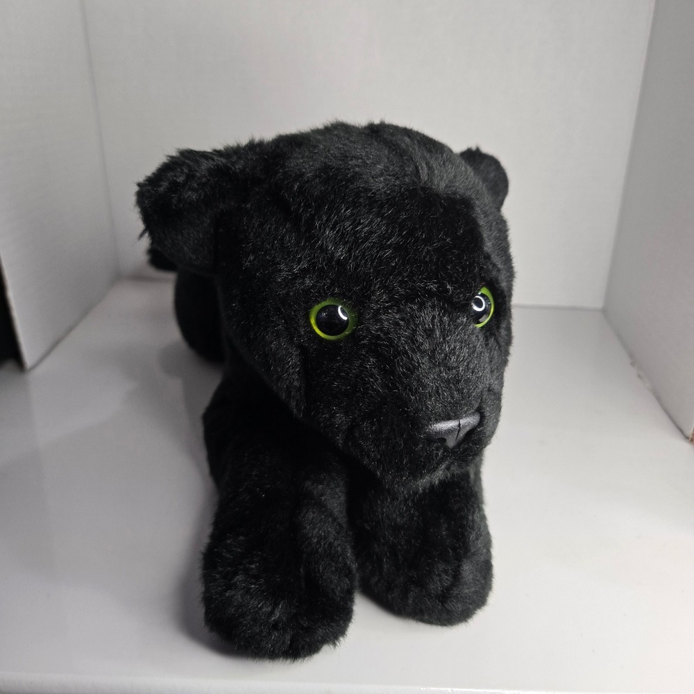 Animal Alley Toys R Us Black Panther Cat Plush Stuffed Animal 14" Realistic